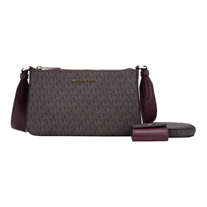 MICHAEL KORS Jet Set PVC Crossbody Bag Shoulder Bag Small Size Women's Brown & Burgundy-0