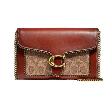 COACH Tabby Leather Shoulder Bag, Crossbody Bag, Chain Bag, Clutch Trumpets Women's Brown