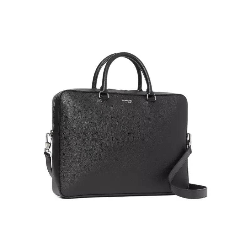 Burberry Grain Texture Leather Briefcases Handbags Regular Men's Black-2