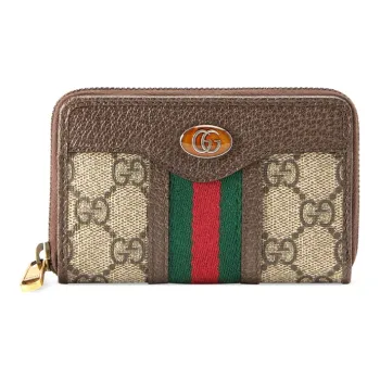 GUCCI Ophidia Canvas Coin Purse, Card Holder Unisex Ebony