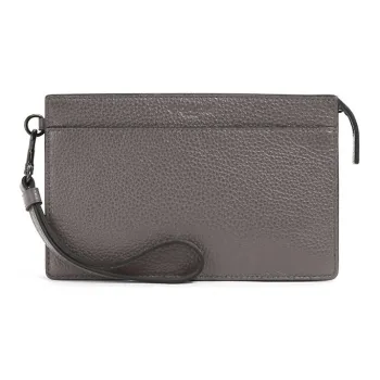 COACH Leather Cell Phone Pouch Men's Gray