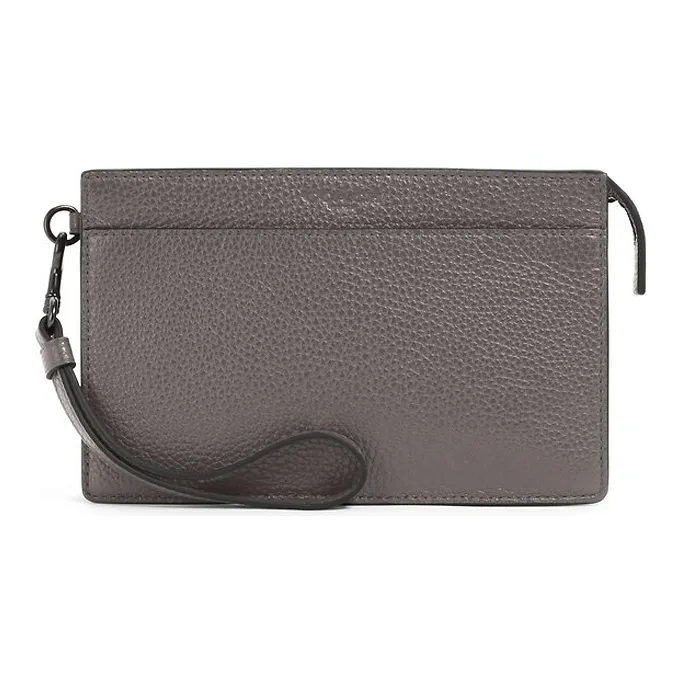 COACH Leather Cell Phone Pouch Men's Gray-0
