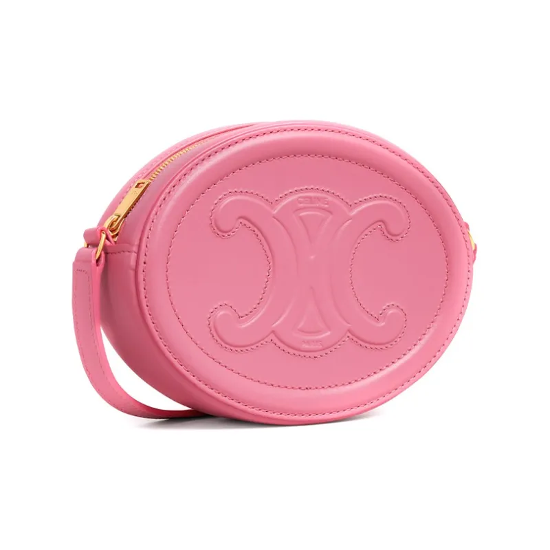 CELINE Smooth Cow Leather Mooncake Bag Wallet Shoulder Bag Crossbody Bag Regular Women's Candy Color/Pink-2