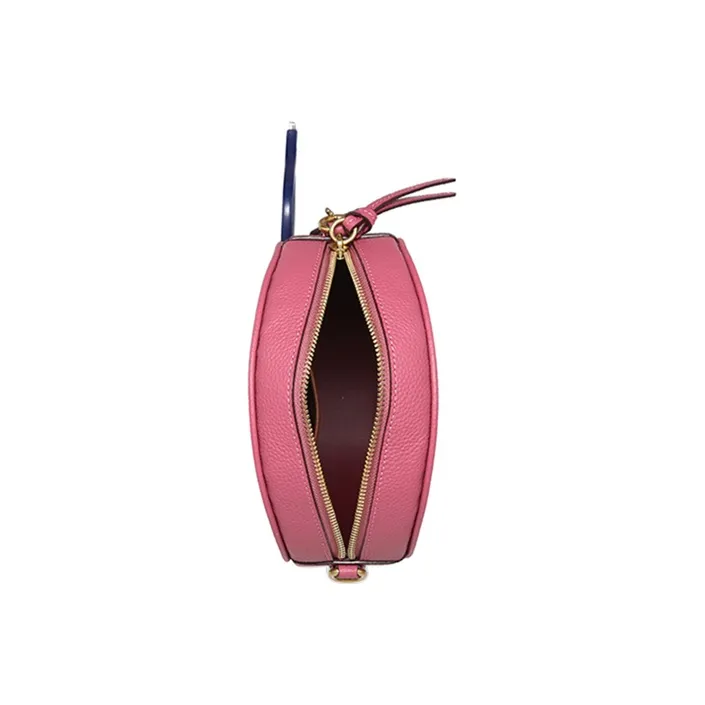 COACH Kia Pebbled Leather Cylinder Bag Shoulder Bag Handbag Crossbody Bag Regular Women's Brass/Rogue Red Plum Red-5