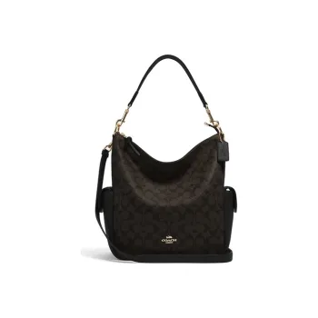 COACH Pennie Leather Bucket Bag Handbag Shoulder Bag Women's Dark Brown