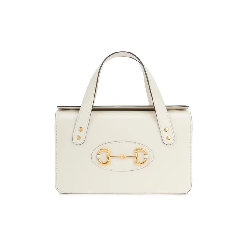 GUCCI Leather Box Bag Handbag Women's White-0