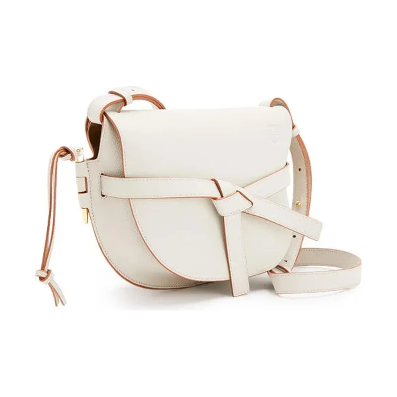 LOEWE Gate Cow Leather Shoulder Bag Women's White-1