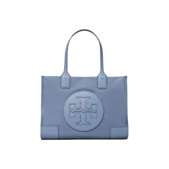 TORY BURCH Ella Nylon Fabric With PVC Tote Bag, Shopping Bag, Handbag, Crossbody Bag Mini Women's Blue