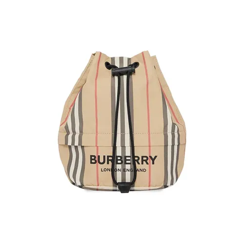 Burberry Icon Stripe Nylon Drawcord Pouch Archive Beige