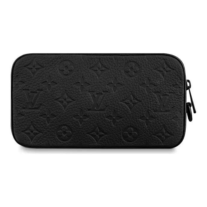 LOUIS VUITTON Pochette Volga Monogram Empreinte Orange Black-2