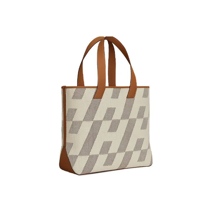 HERMES Cabas H En Biais 40 Bag Feu/Framboise/Nata-2