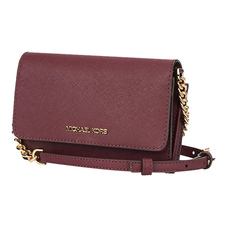 MICHAEL KORS MICHAEL KORS Handbag Collection Jet Set Cow Leather Envelope Shoulder Bag Medium Size Women's Burgundy-1