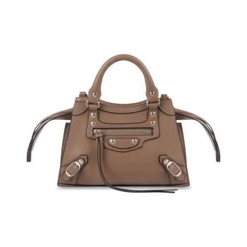 Balenciaga Cow Leather Handbag Shoulder Bags Mini Women's Brown