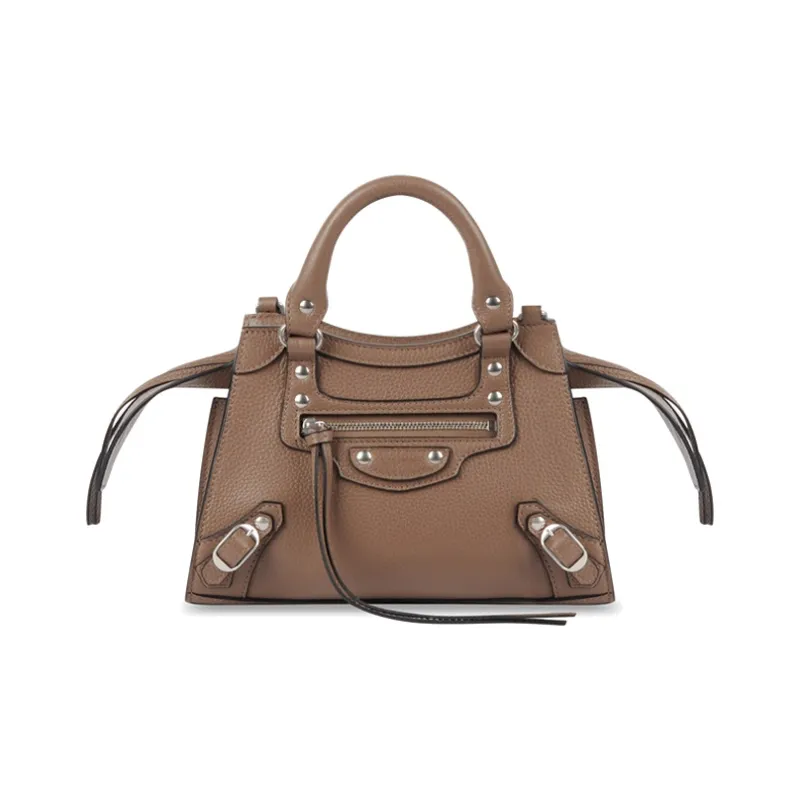 Balenciaga Cow Leather Handbag Shoulder Bags Mini Women's Brown-0
