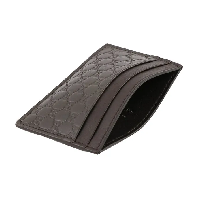 GUCCI Leather Card Holder Card Holder Men's Coffee-2
