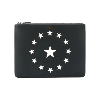 GIVENCHY Leather Clutch Unisex Black