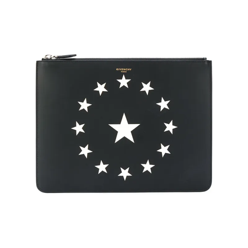 GIVENCHY Leather Clutch Unisex Black-0