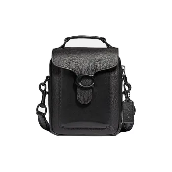 COACH Tabby Artificial Leather Handbag Shoulder Bag Crossbody Bag Small Size Men's Black
