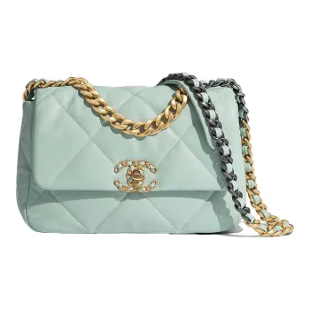 CHANEL 19Bag Lambskin Chain Shoulder Bag, Crossbody Bag Trumpets Women's Blue