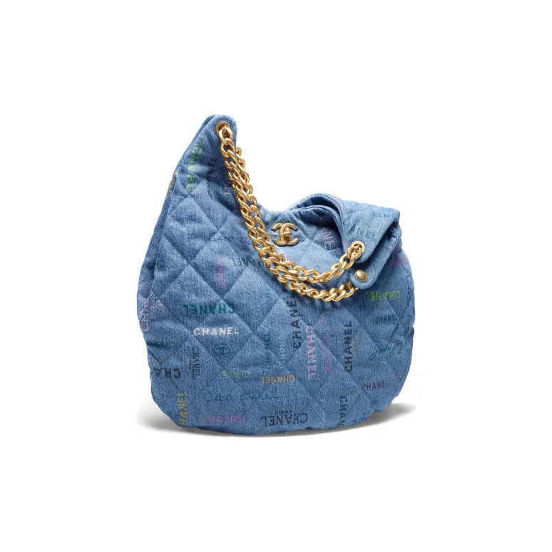 CHANEL Denim Tote Bag, Shopping Bag, Hobo Bag, Shoulder Bag, Crossbody Bag Extra Large Women's Blue-1