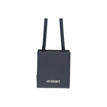 Jacquemus Cow Leather Messenger Bag Crossbody Bags Men's Black