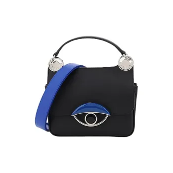 KENZO Leather Shoulder Bag Small Size Women's Blue & Black