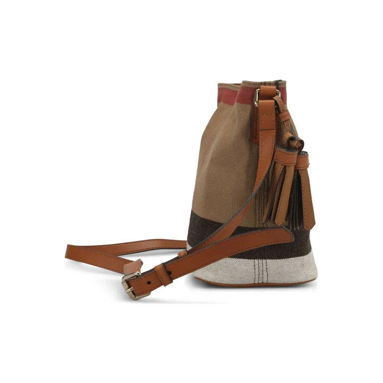 Burberry Canvas Bag, Bucket Bag, Shoulder Bag, Crossbody Bag, Handbag Regular Women's Yellow Brown-2