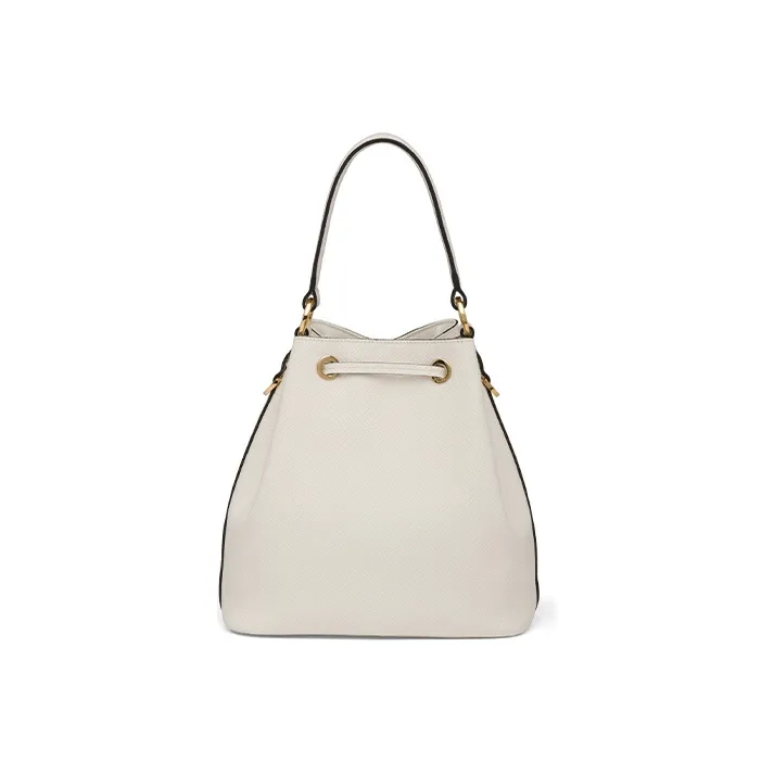 PRADA Saffiano Leather Bucket Bag Handbag Shoulder Bag Crossbody Bag Women's White-2