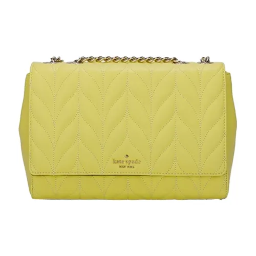 Kate Spade Briar Lane Leather Shoulder Bag Crossbody Bag Medium Size Women's Lemon Yellow