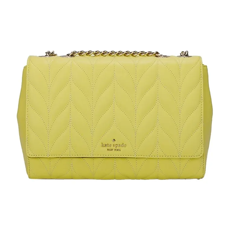 Kate Spade Briar Lane Leather Shoulder Bag Crossbody Bag Medium Size Women's Lemon Yellow-0