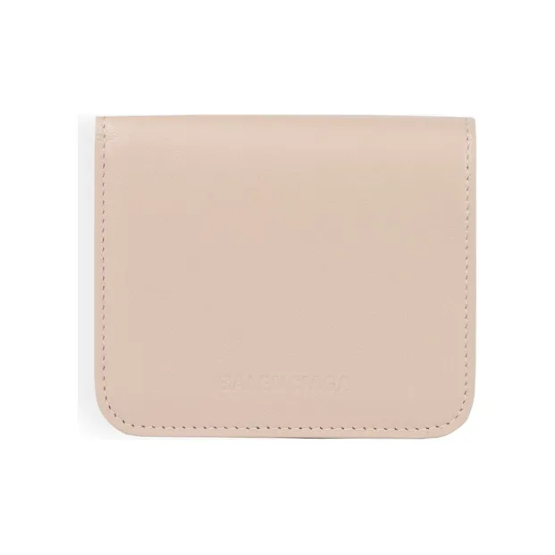 Balenciaga ESSENTIAL Sheepskin Card Clip Zero Wallet Regular Women's Light Beige-0