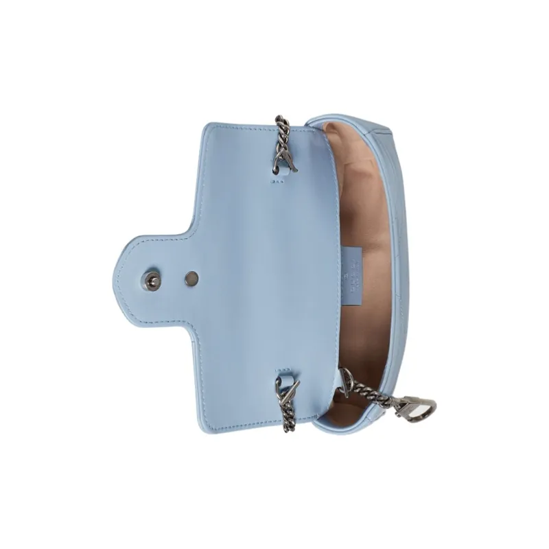 GUCCI GG Marmont Leather Crossbody Bag, Shoulder Bag Women's Blue & Candy & Unicorn Colors-5