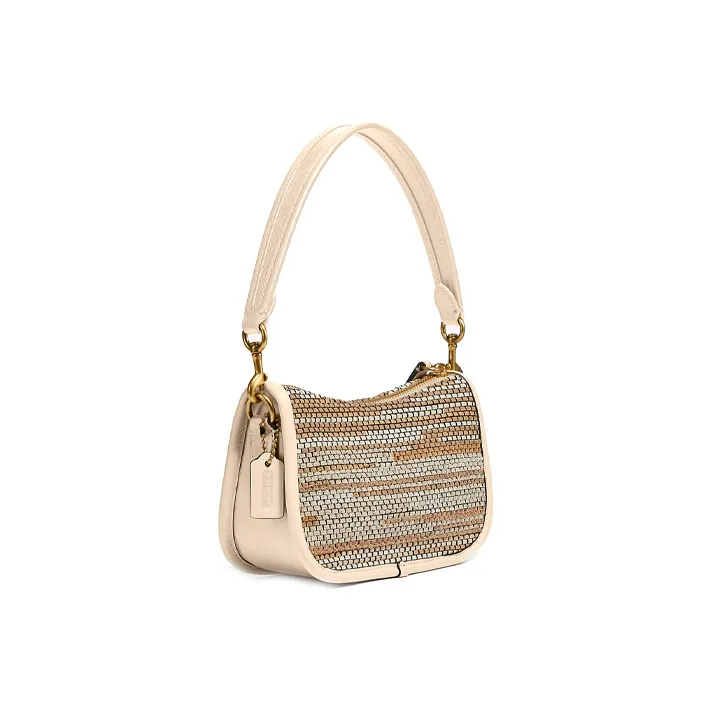 COACH Swinger With Leather Shoulder Bag Crossbody Bag Handbag Small Size Women's Ivory White-1