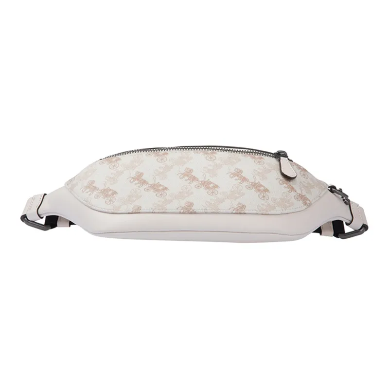 COACH Warren With Cow Leather And PVC Fanny Pack Large Size Men's Beige Carriage Monogram-3