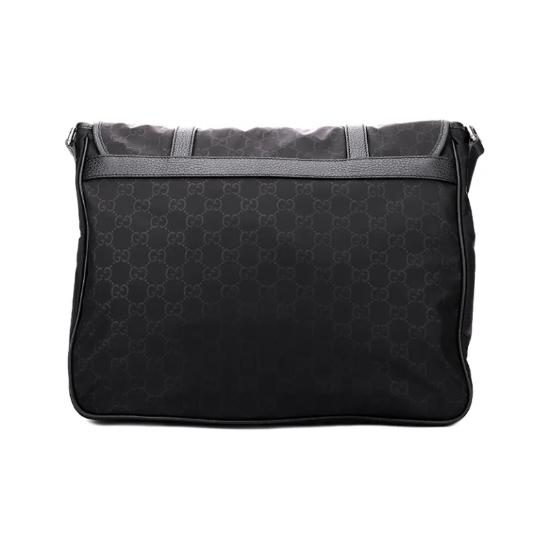 GUCCI Polyester Messenger Bag Shoulder Bag Crossbody Bag Large Size Men's Black-2