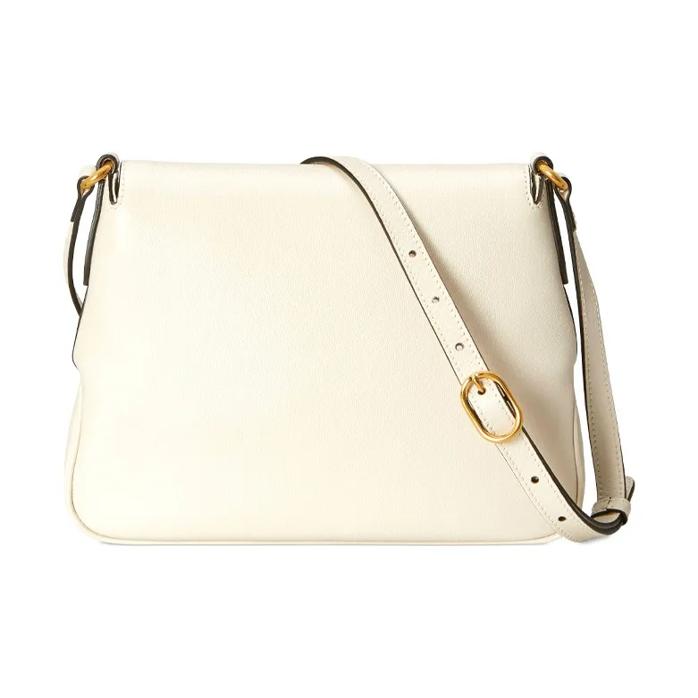 GUCCI Leather Messenger Bag Shoulder Bag Crossbody Bag Small Size Women's White-3