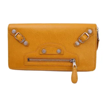 Balenciaga Cow Leather Wallet Women's Yellow