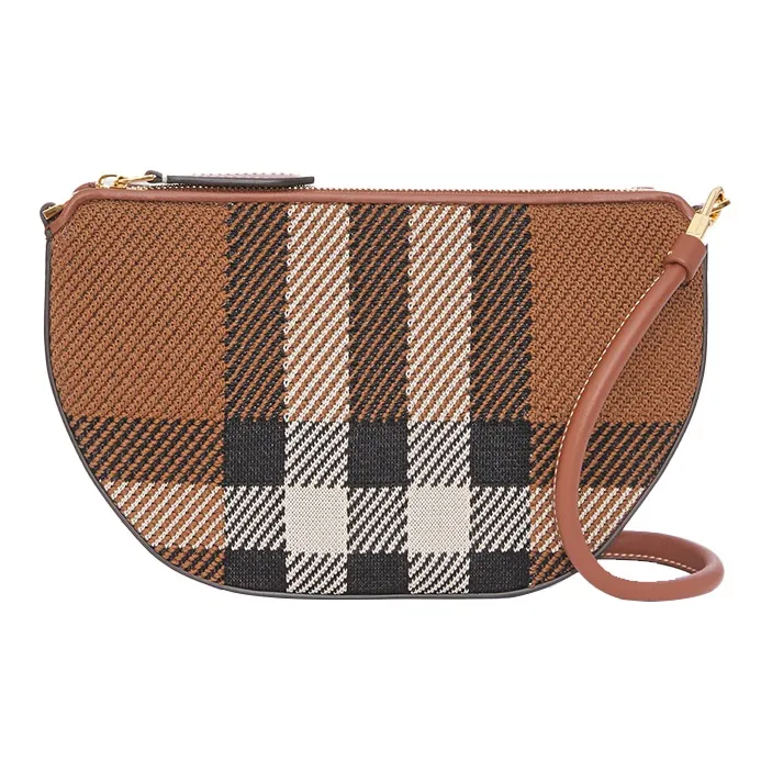 Burberry Olympia Cow Leather Shoulder Bag, Crescent Bag, Clutch, Shoulder Bag, Handbag Regular Women's Brown-2