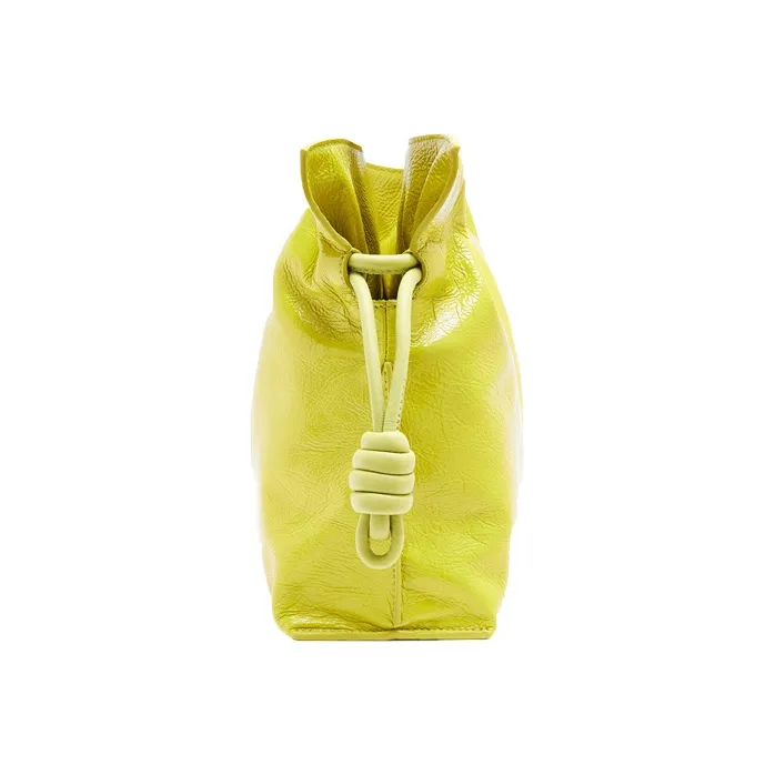 LOEWE Flamenco Lacquered Finish Handheld One Shoulder Crossbody Bag Extra Large Women's Lemon-2