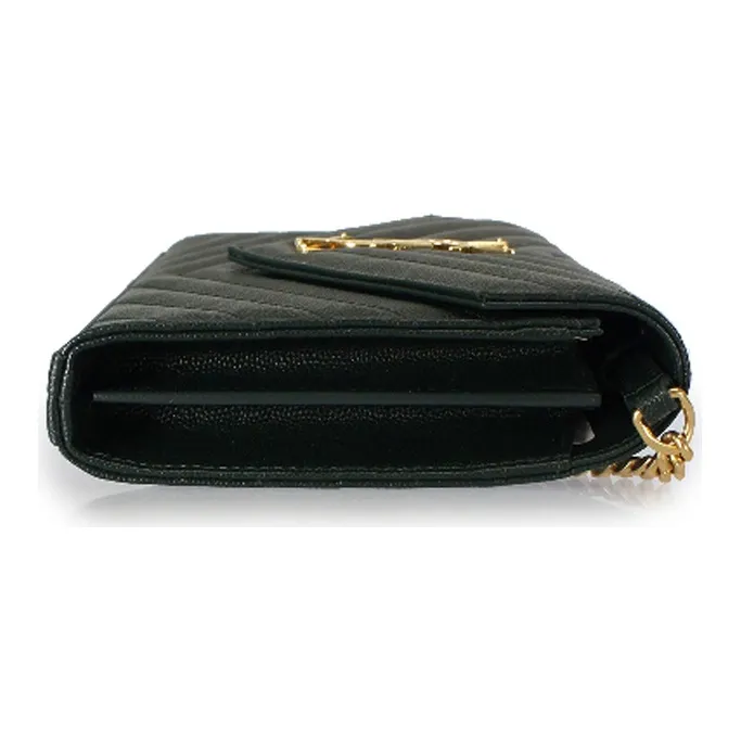 SAINT LAURENT Cow Leather Chain Wallet Shoulder Bag Crossbody Bag Women's Mint Green/Jasper-1