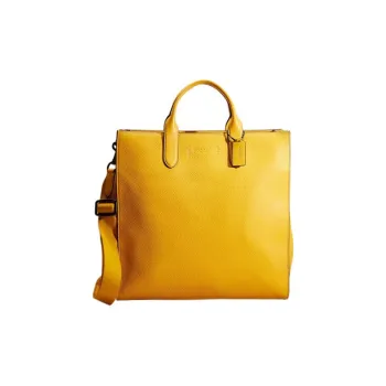 COACH Gotham Pebbled Leather Handbag Crossbody Bag Crossbody Handbag Tote Tubas Women's Bright Yellow