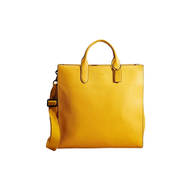 COACH Gotham Pebbled Leather Handbag Crossbody Bag Crossbody Handbag Tote Tubas Women's Bright Yellow-0