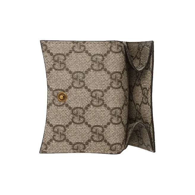 GUCCI Canvas Card Holder Unisex Ebony-5