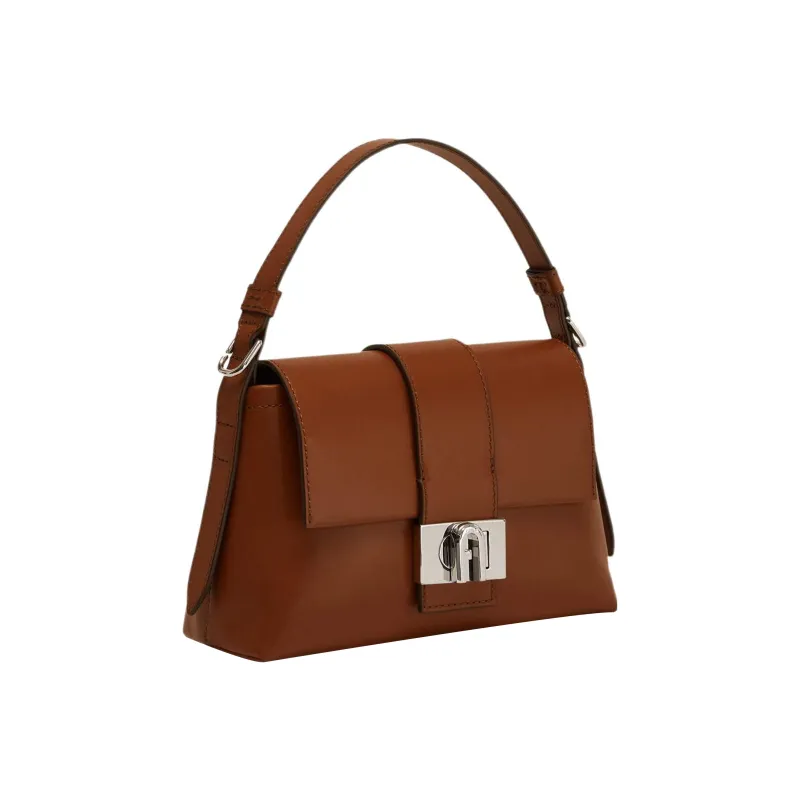 Furla Charlie Soft Calfskin Shoulder Bag Trumpets Women's Brown-1