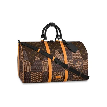 LOUIS VUITTON X Nigo Keepall Bandouliere Damier Ebene Giant 50 Brown