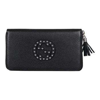 GUCCI Soho Cow Leather Wallet Women's Black