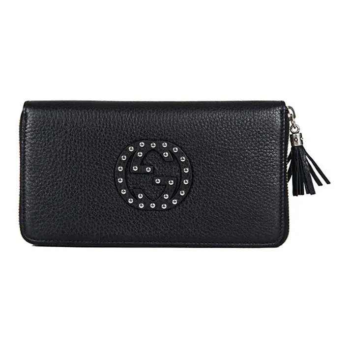 GUCCI Soho Cow Leather Wallet Women's Black-0