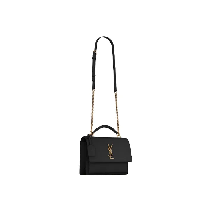 SAINT LAURENT Sunset Top Handle In Smooth Leather Black-3