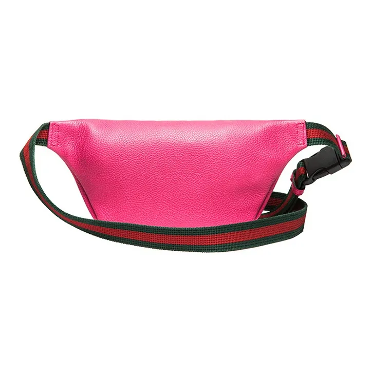 GUCCI Leather Sling Bag Fanny Pack Small Size Unisex Rose Red-2