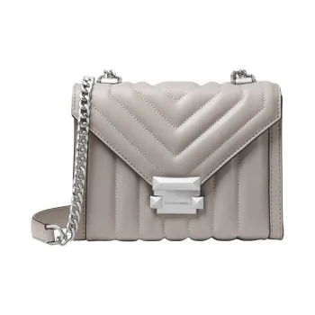 MICHAEL KORS Whitney Sheepskin Envelope Bag, Shoulder Bag Women's Pearl Gray